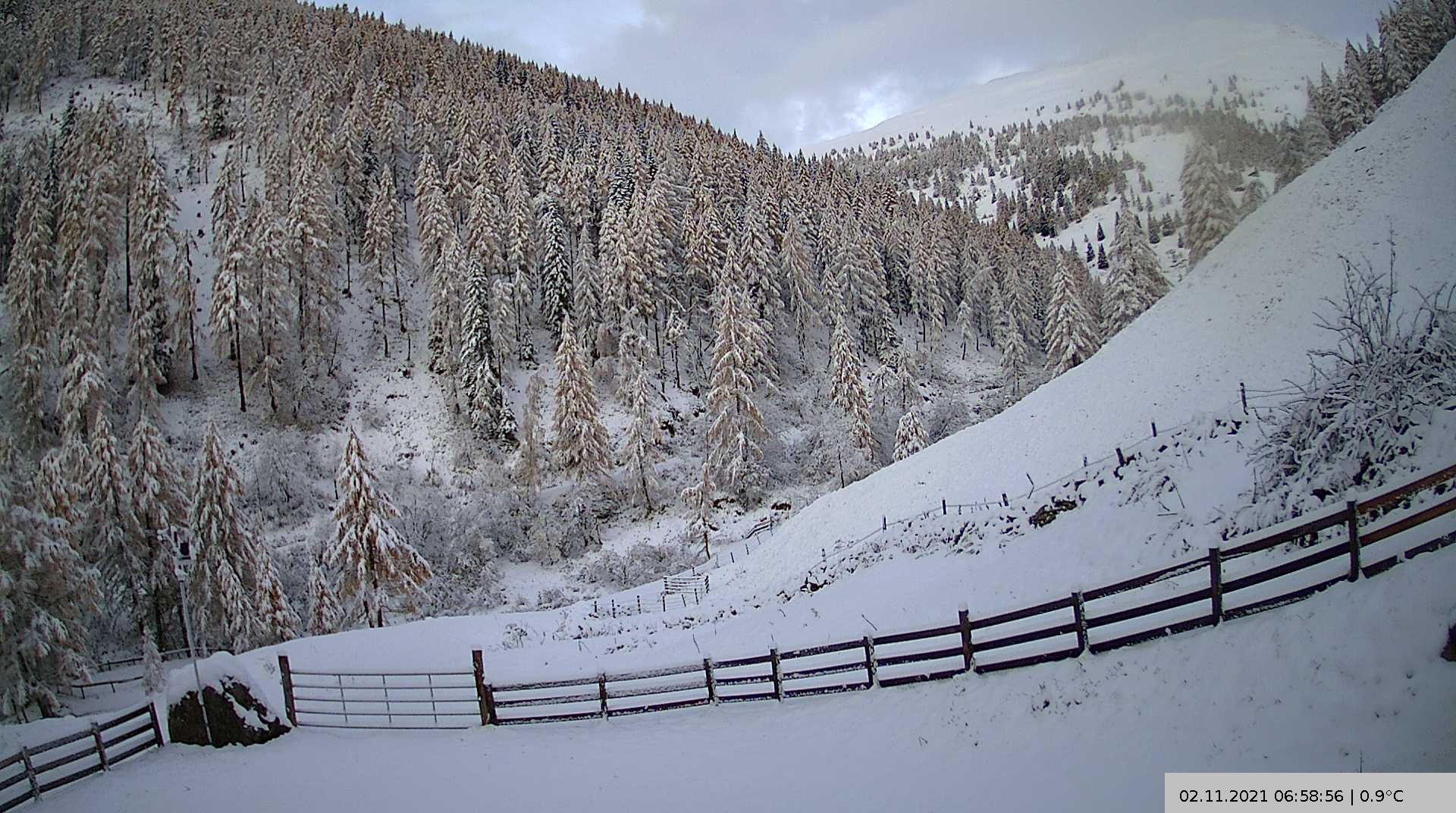 Blick ins schneebedeckte Wilfernertal
